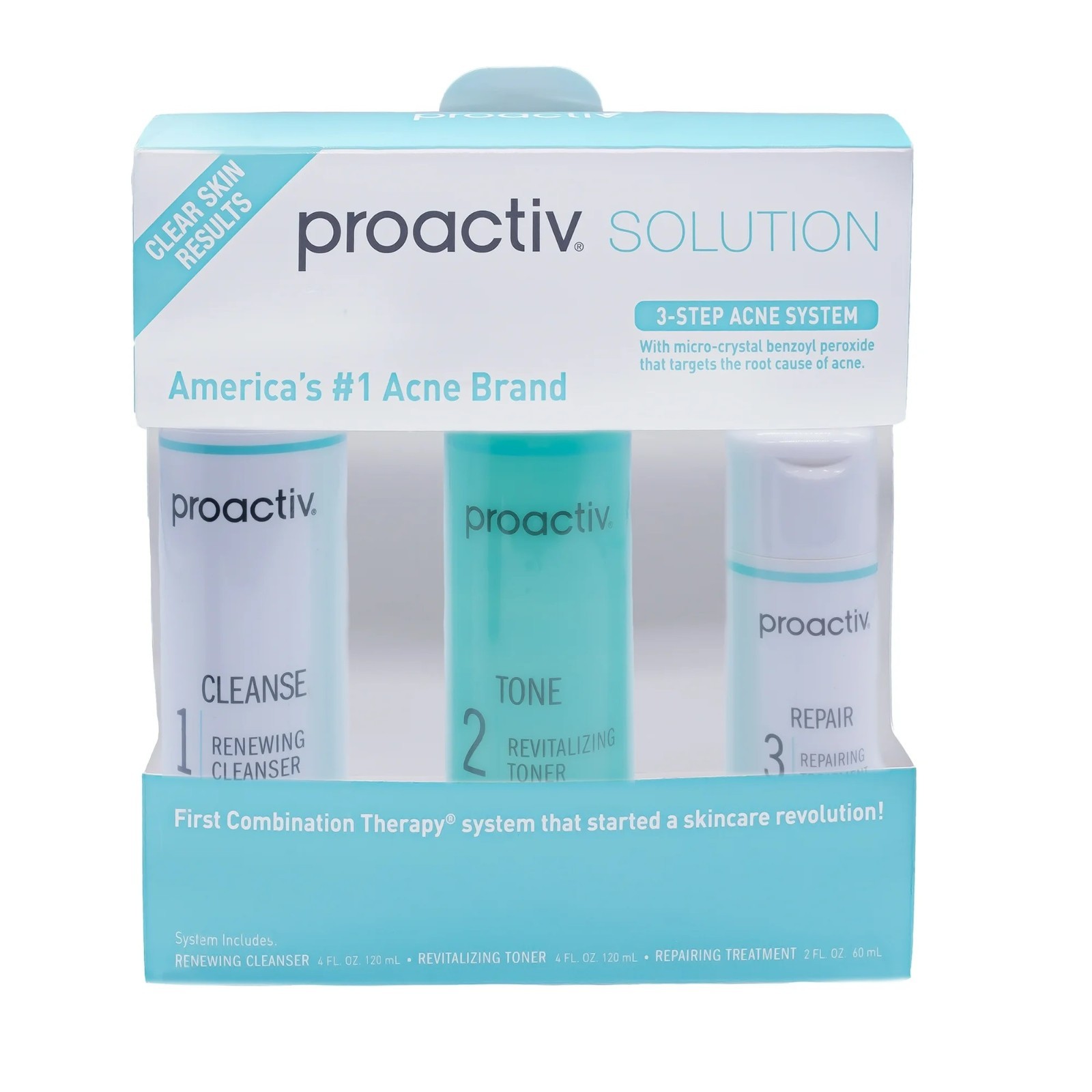 Proactiv 3 Step Acne Treatment System 60 Day Cleanser Toner Repairing Cream