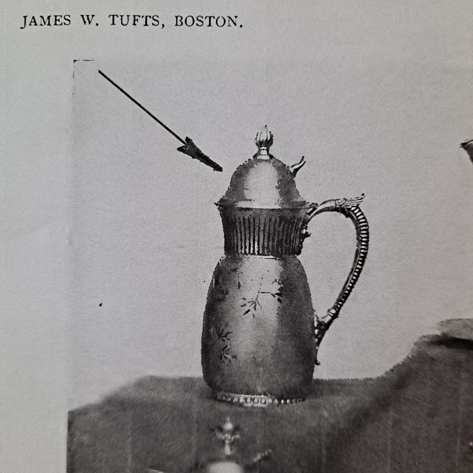 ANTIQUE 1898 VINTAGE QUADRUPLE SILVER PLATED SYRUP PITCHER BY JAMES W. TUFTS