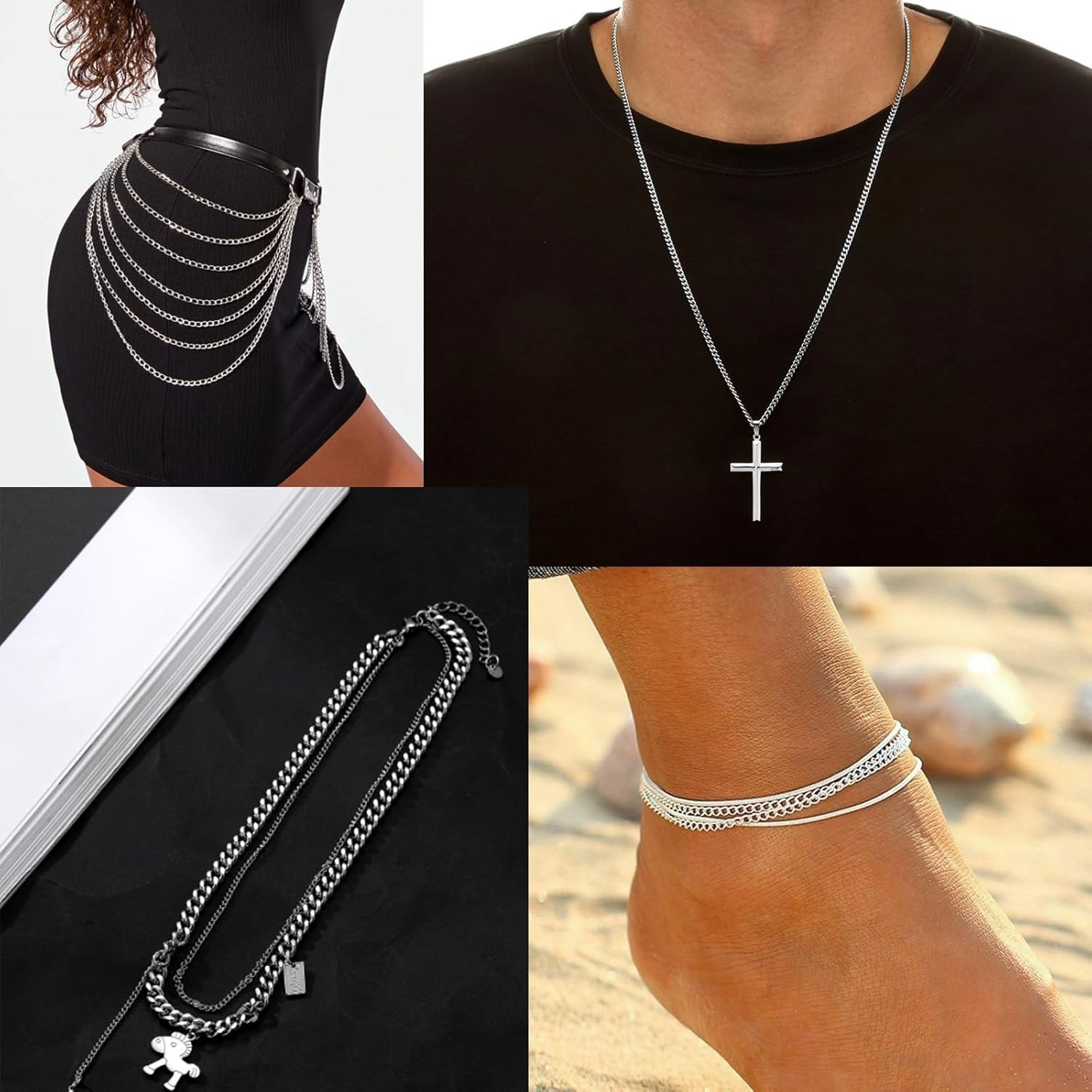 [66 FT] Stainless Steel Curb Chains Bulk for Jewelry Making, 2Mm 304 Stainless S