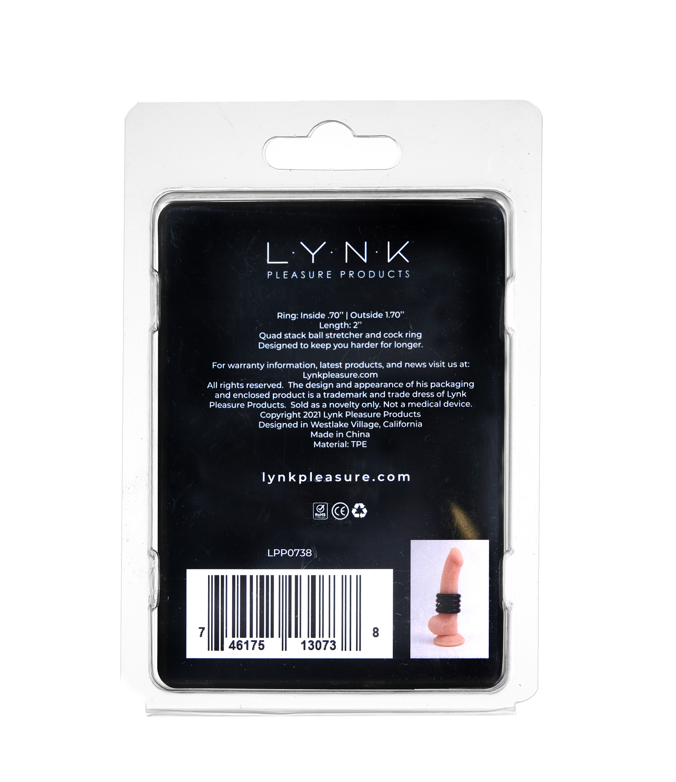 Soft Squeeze Ball Stretcher 2'' Male Scrotum Testicle Enhancer Last Longer Black