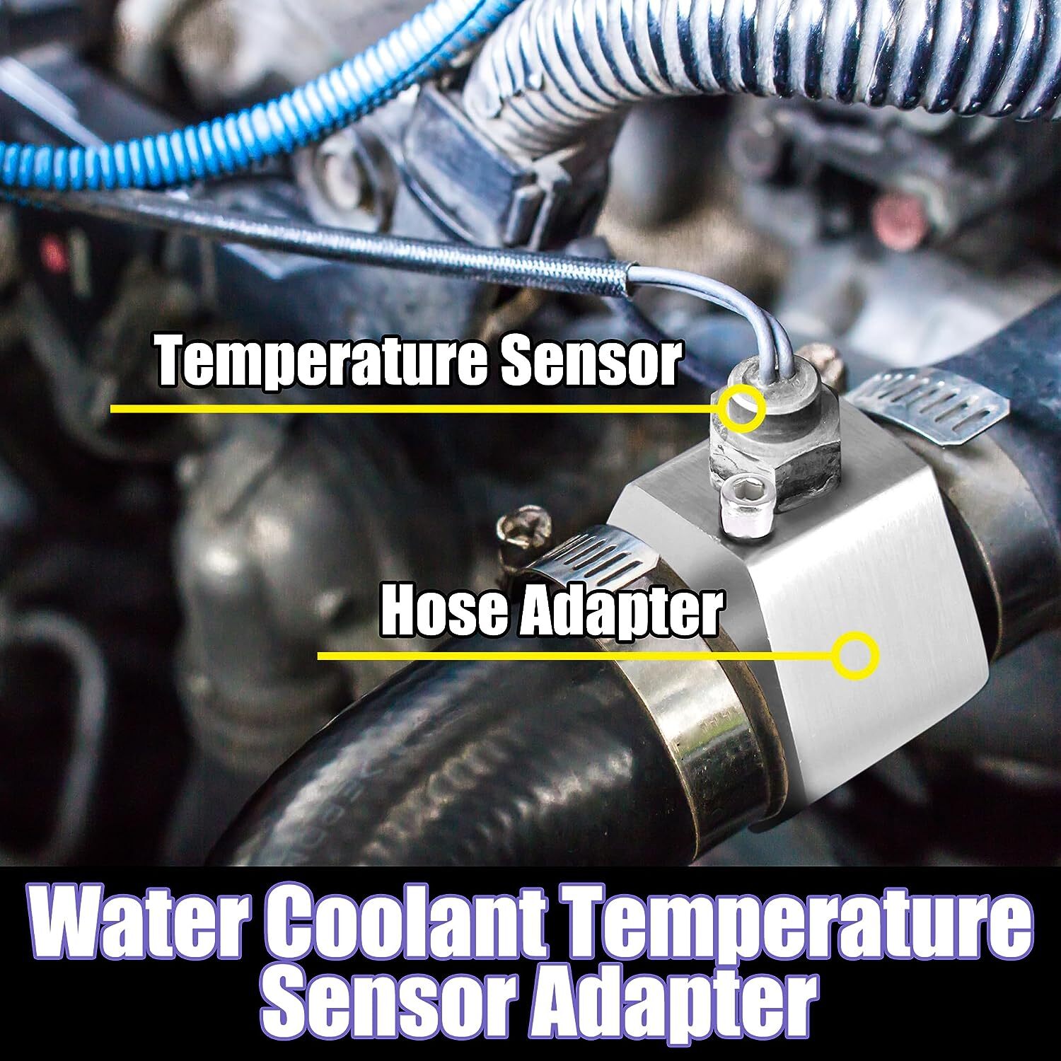 38mm Water Temp Joint Pipe Temperature Gauge Radiator Sensor Hose Adapter NEW
