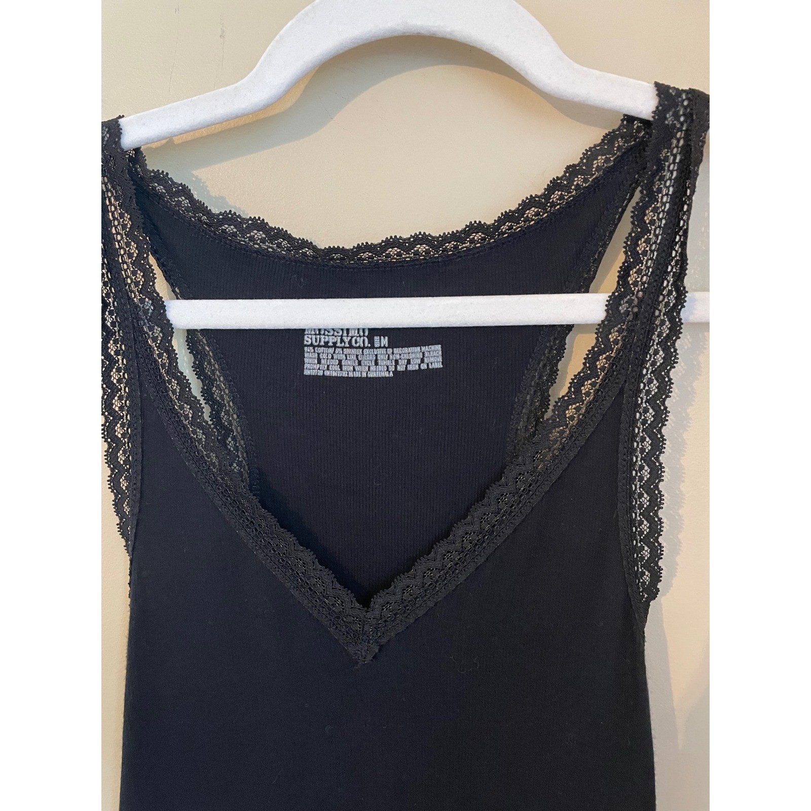 Mossimo Y2k Long Black Lace Trim Racerback Tank Top Size M Layering Indie
