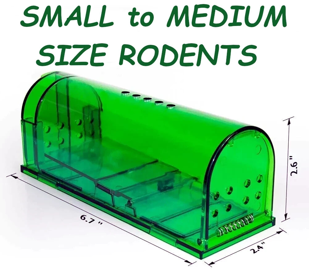 1, 2,4, 6-Humane Mouse Traps Live Catch & Release No Kill Rat Mice Trap Reusable
