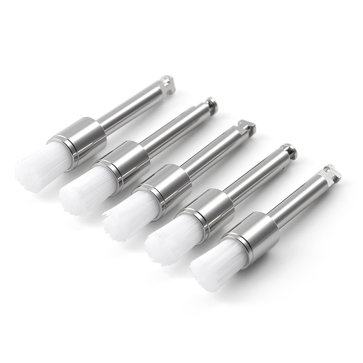 100pcs White Dental Lab Nylon Latch Flat Tapered Polishing Polisher Brushes