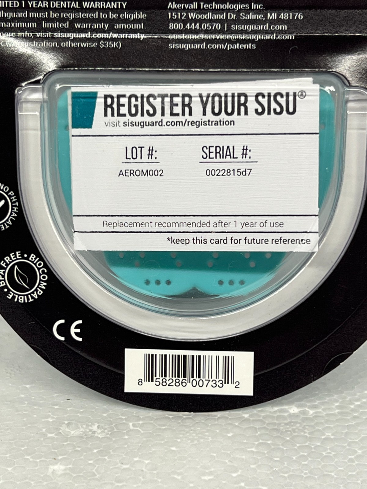 SISU Aero NextGen MouthGuard Mouth Guard 1.6mm Thin Aqua Adult Size MEDIUM