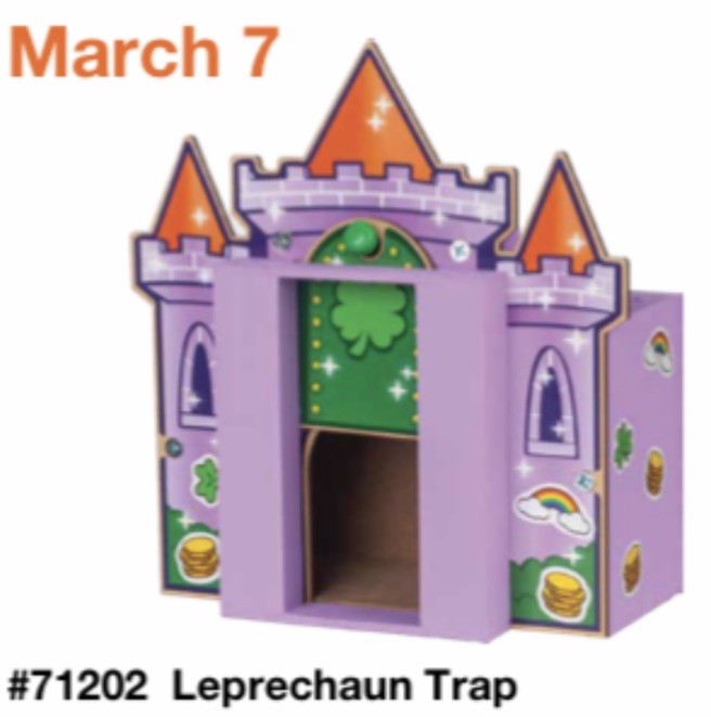 Home Depot Leprechaun Trap Kids Workshop Kit Pin Included March 2026 NEW!