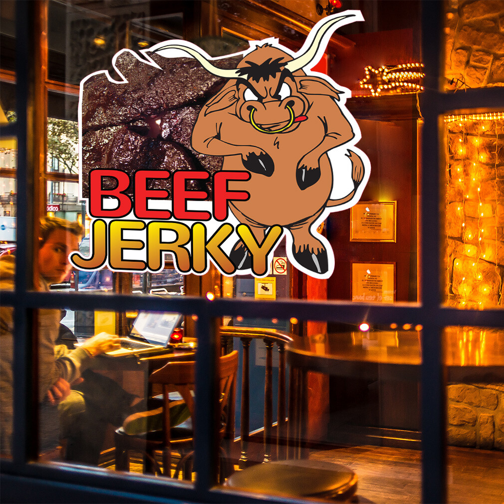 Food Truck Decals Beef Jerky Restaurant & Food Concession Concession Sign Brown