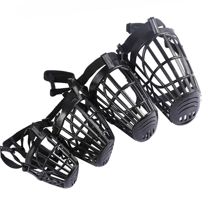 Large Pet Dog Basket Muzzle Mouth Cover Mesh Cage NoBarking Biting Chewing USA