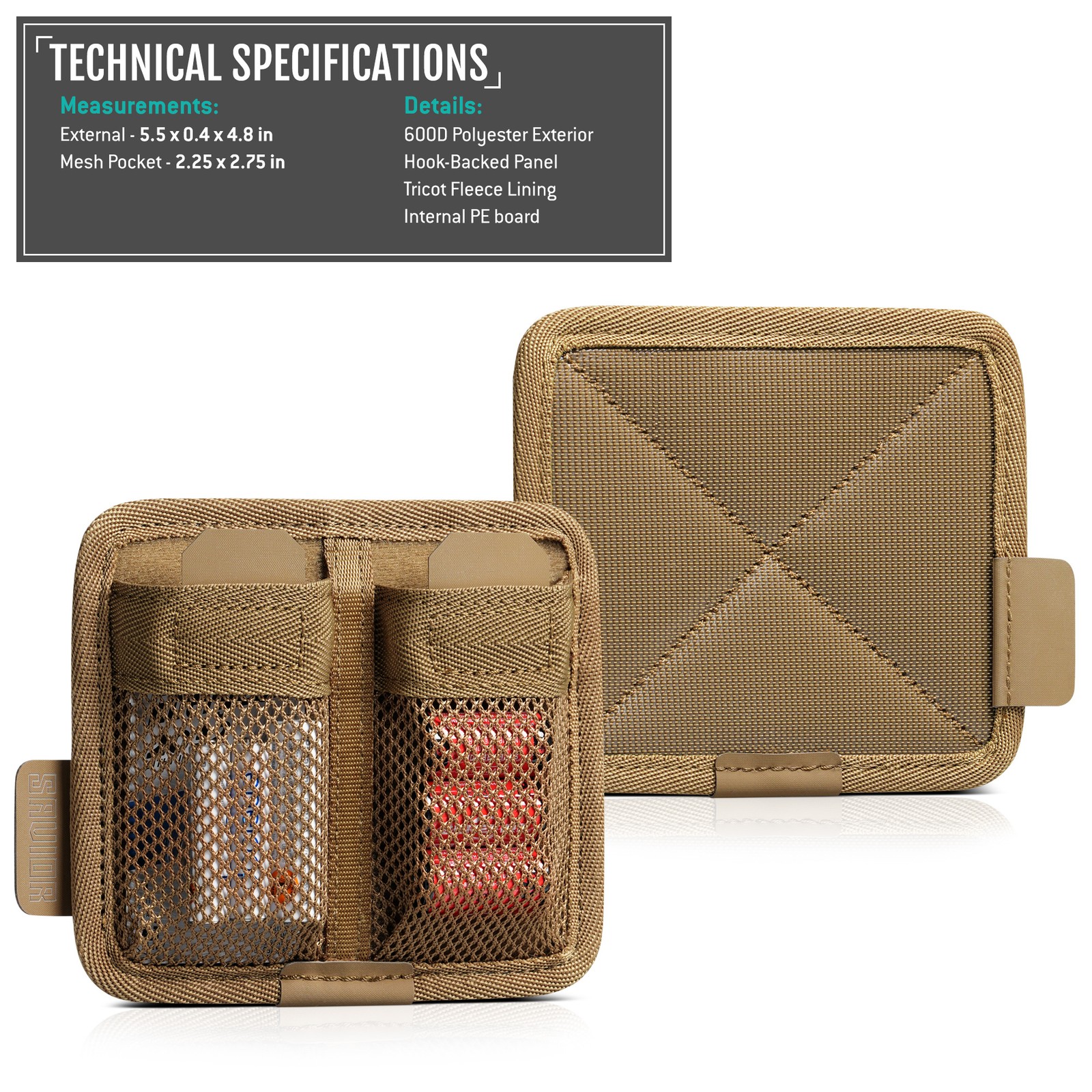 [MESH POCKET] Tactical Battery Pouch For Pistol Flashlight/Night-Vision/Ear Muff