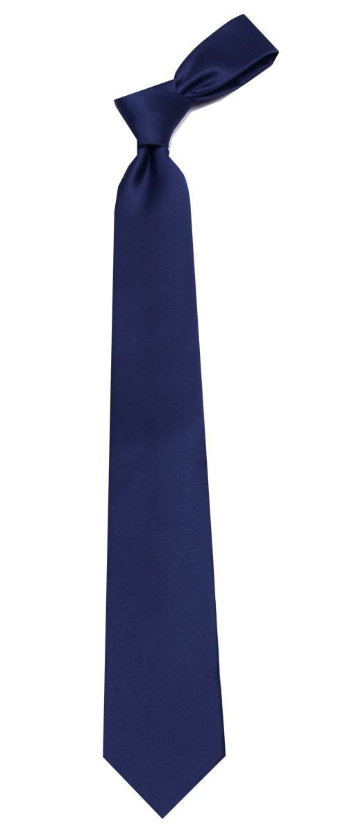Boy's - Navy Blue Solid Satin Necktie for School Weddings Formals - NWT