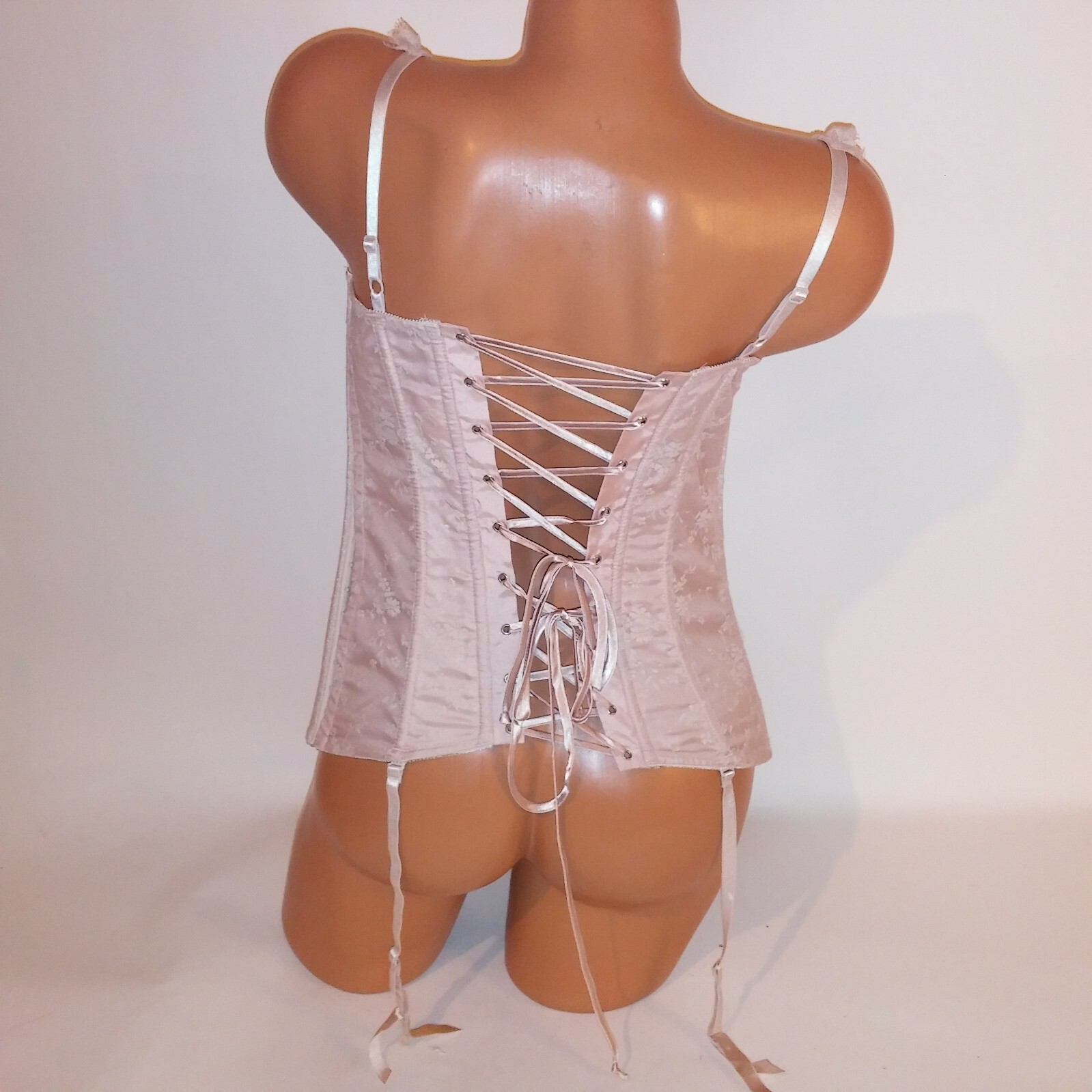 Fredericks of Hollywood Lingerie Bustier Corset Large Cream Lace Boned Lace Up
