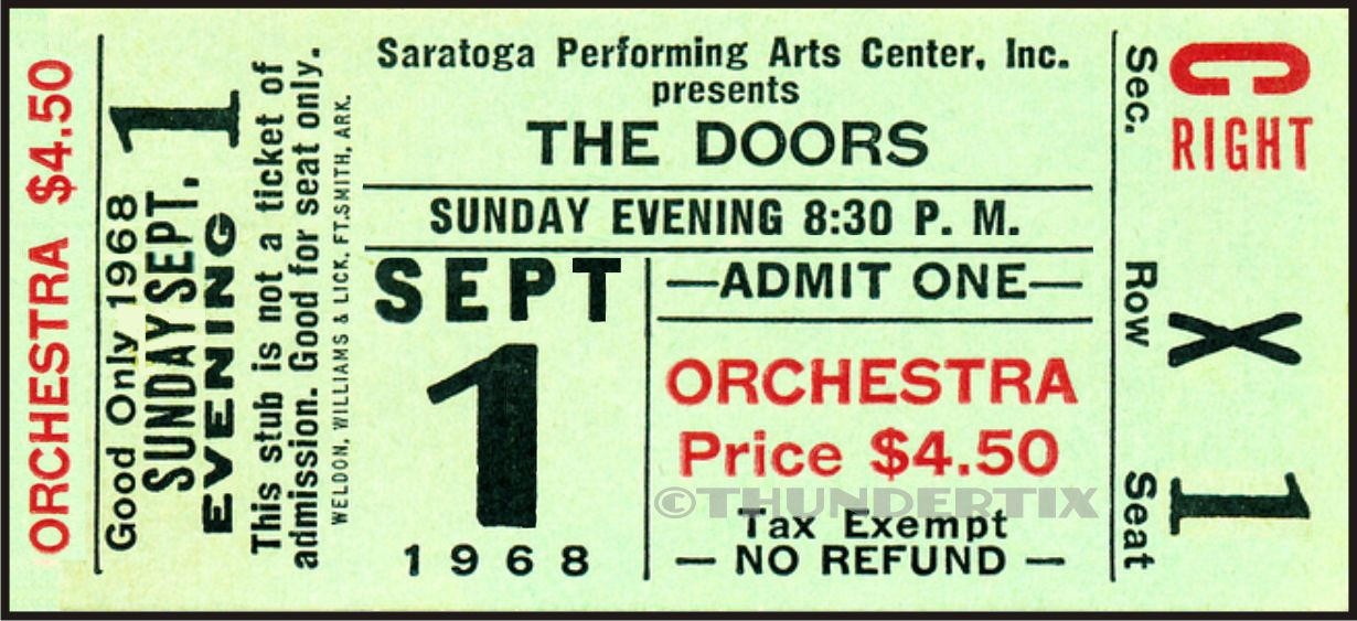 12 1967-1970  THE DOORS  FULL UNUSED CONCERT TICKETS scrapbooking frame reprint