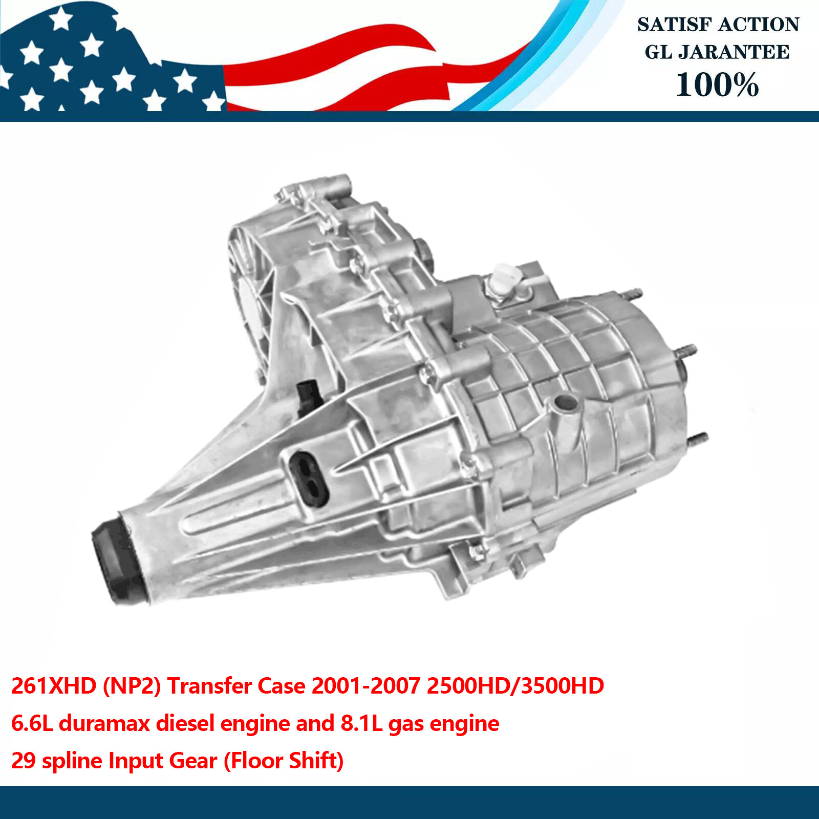 Transfer Case 29 Spline Manual Shift for Chevy Silverado 2500 HD 01-06 6.6L 8.1L