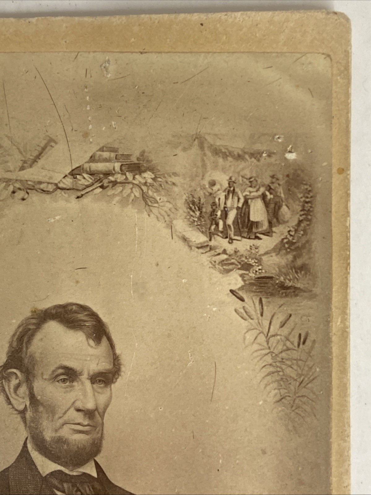 CDV Abraham Lincoln 1862 Stamp C.H. Wright Authentic Original Rare ￼