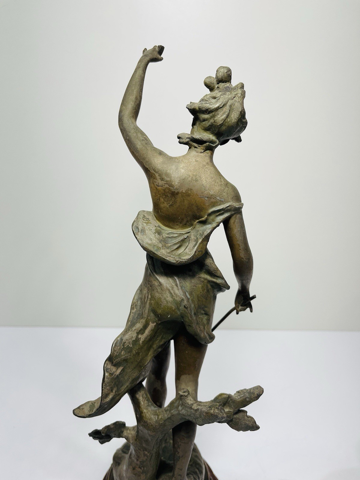Vintage Par Ferrand Bronzed Spelter Musical dancing Lady Fee Joyeuse