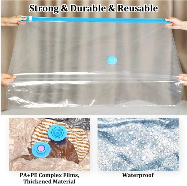 5 Jumbo Vacuum Storage Bags Travel Space Saver Organizer