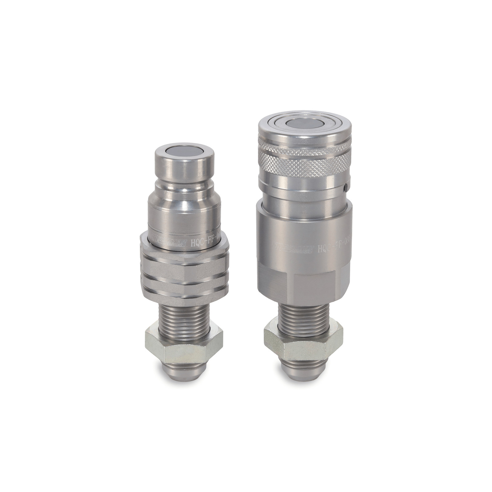 1/2″ Flat Face Hydraulic Quick Couplers Set - 5/8″ JIC Thread Bulkhead Mount