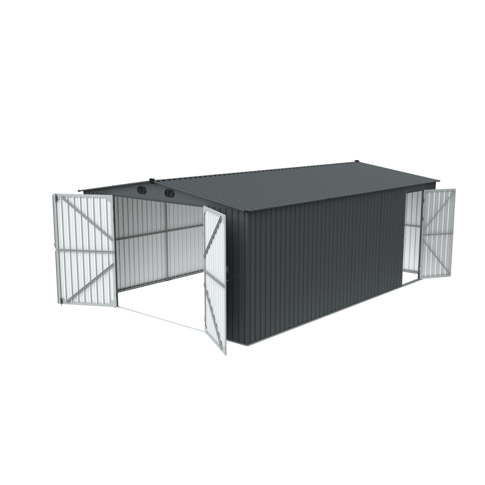 NEW 20'x13' Galvanized Metal Garage Shed Outdoor Storage Shed for Vehicle/Garden