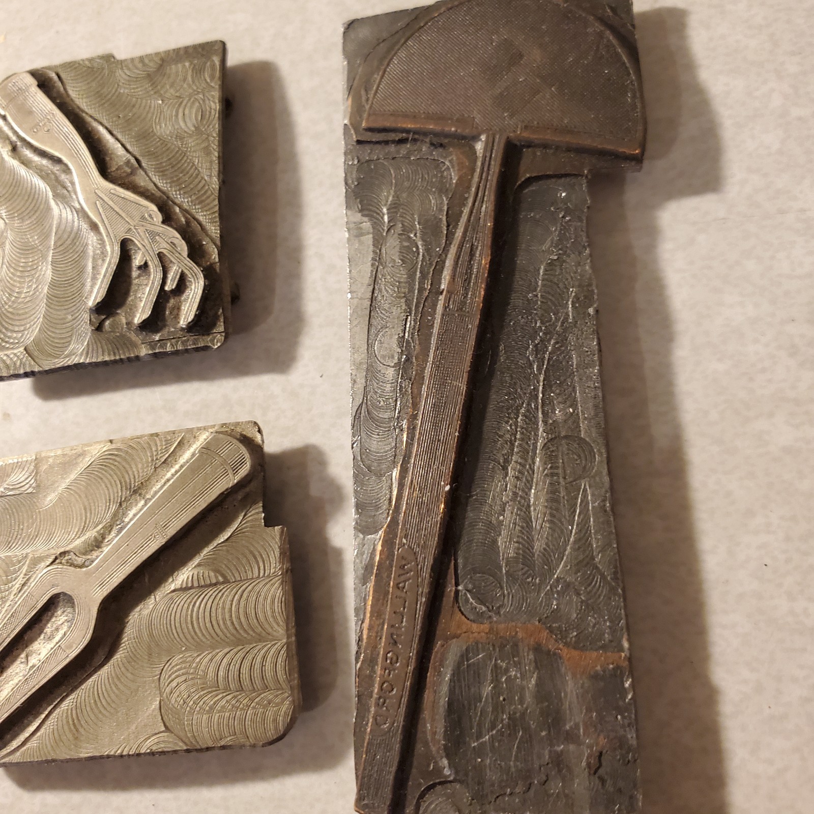 Vintage Letterpress Printing Blocks Gardening Tools