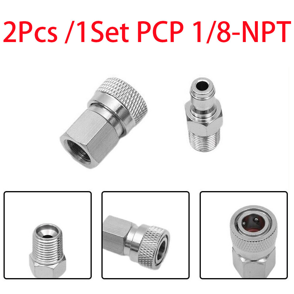 2X PCP 8mm Quick-Release Disconnect Coupler 1/8-NPT Fitting Male&Female