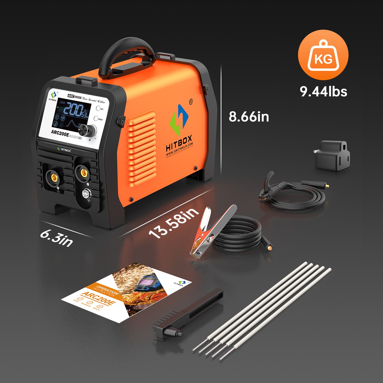 HITBOX 3-in-1 Stick Welder ARC MMA Lift TIG 200A Welding Machine Houeshold