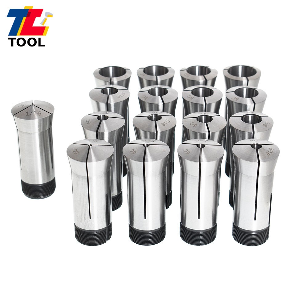 17PC 1/16 - 1-1/16" 5C Round Collet Set By 16th Harden High Precision 0006" TIR