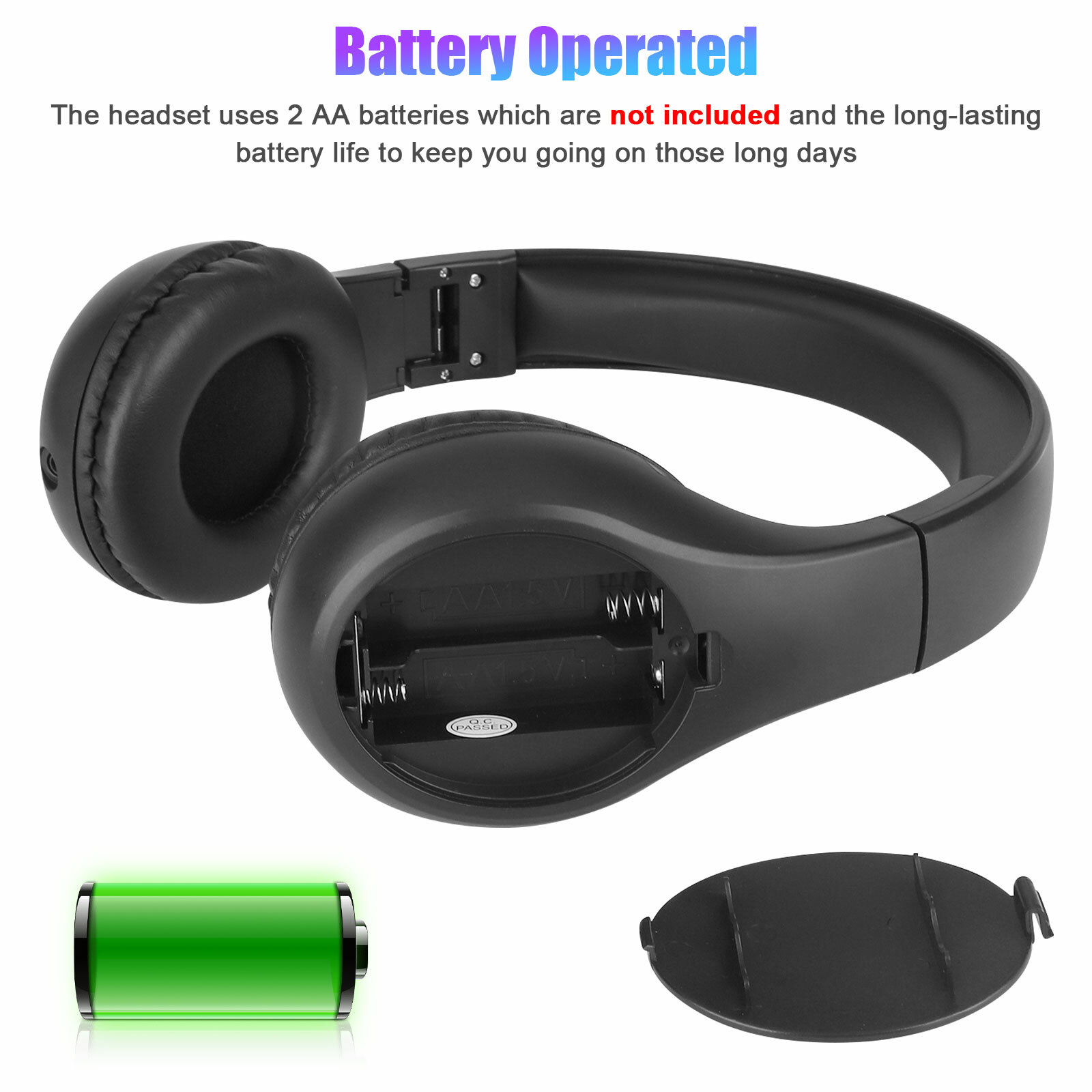 Foldable FM Radio Reception Headphone Stereo Bass Sound Noise Reduction Headset