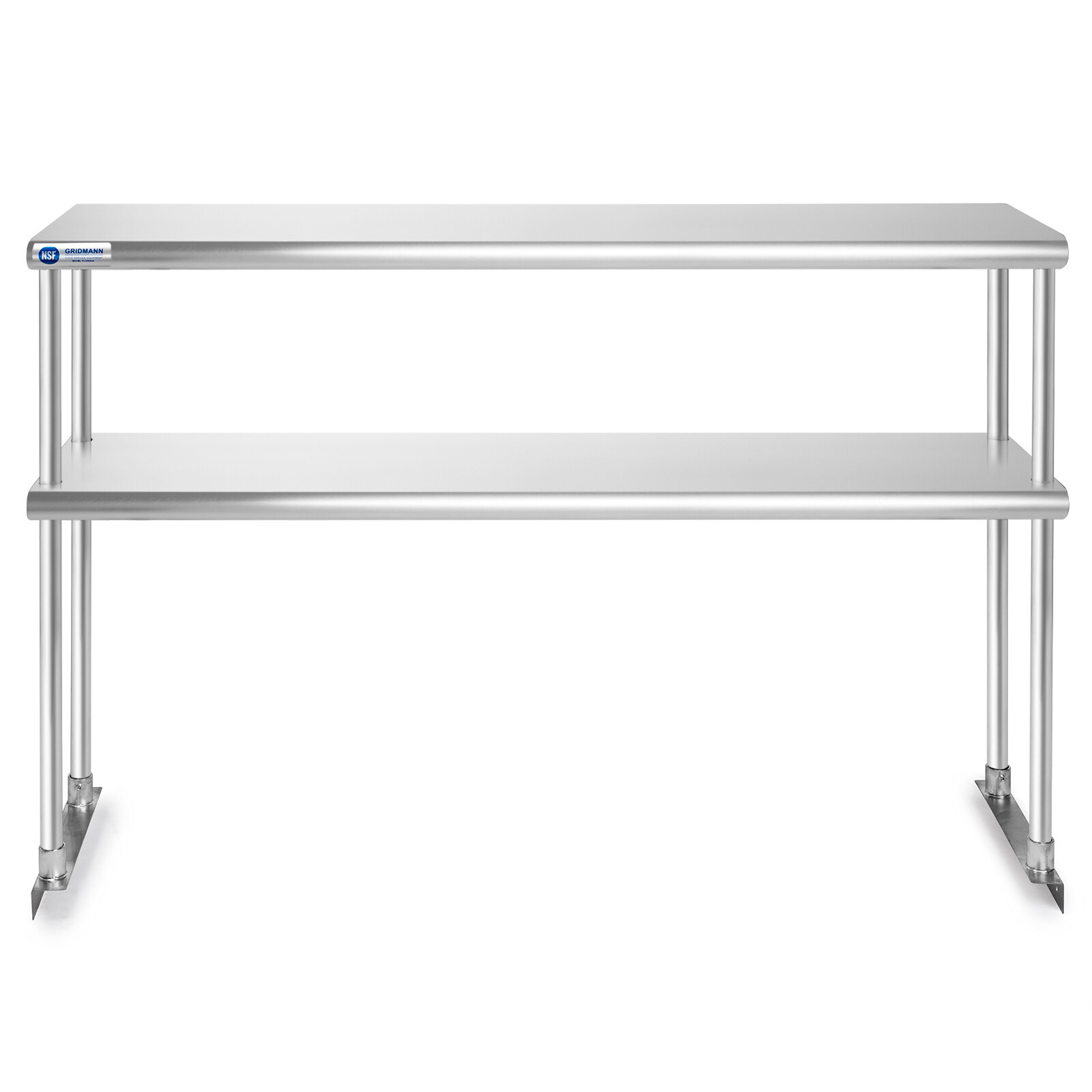 Stainless Steel Commercial Kitchen Prep Table with Double Overshelf- 30" x 48"