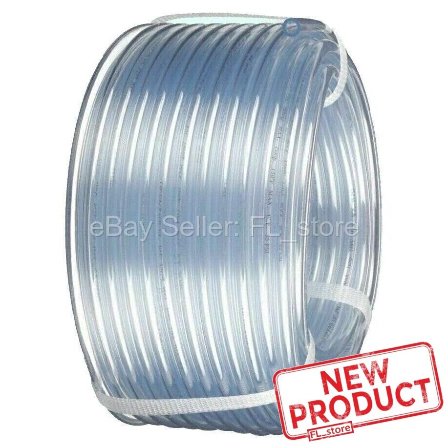 100 Feet Roll Clear Plastic Tubing 3/16" ID x 1/4" Outside Dia Flexible Vinyl