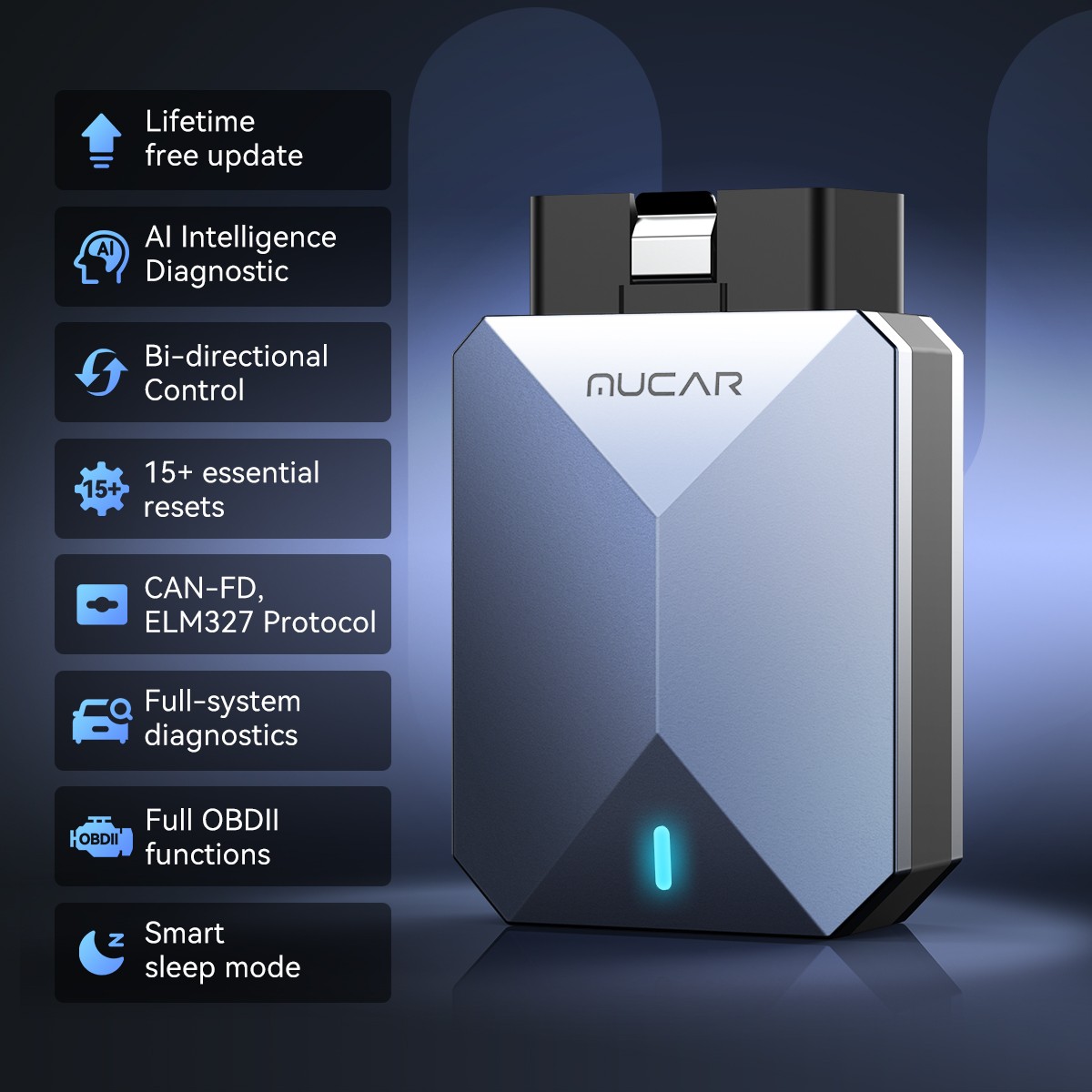 MUCAR BT200 MAX Bluetooth OBD2 Code Reader Scanner Tool Full System AI Diagnose