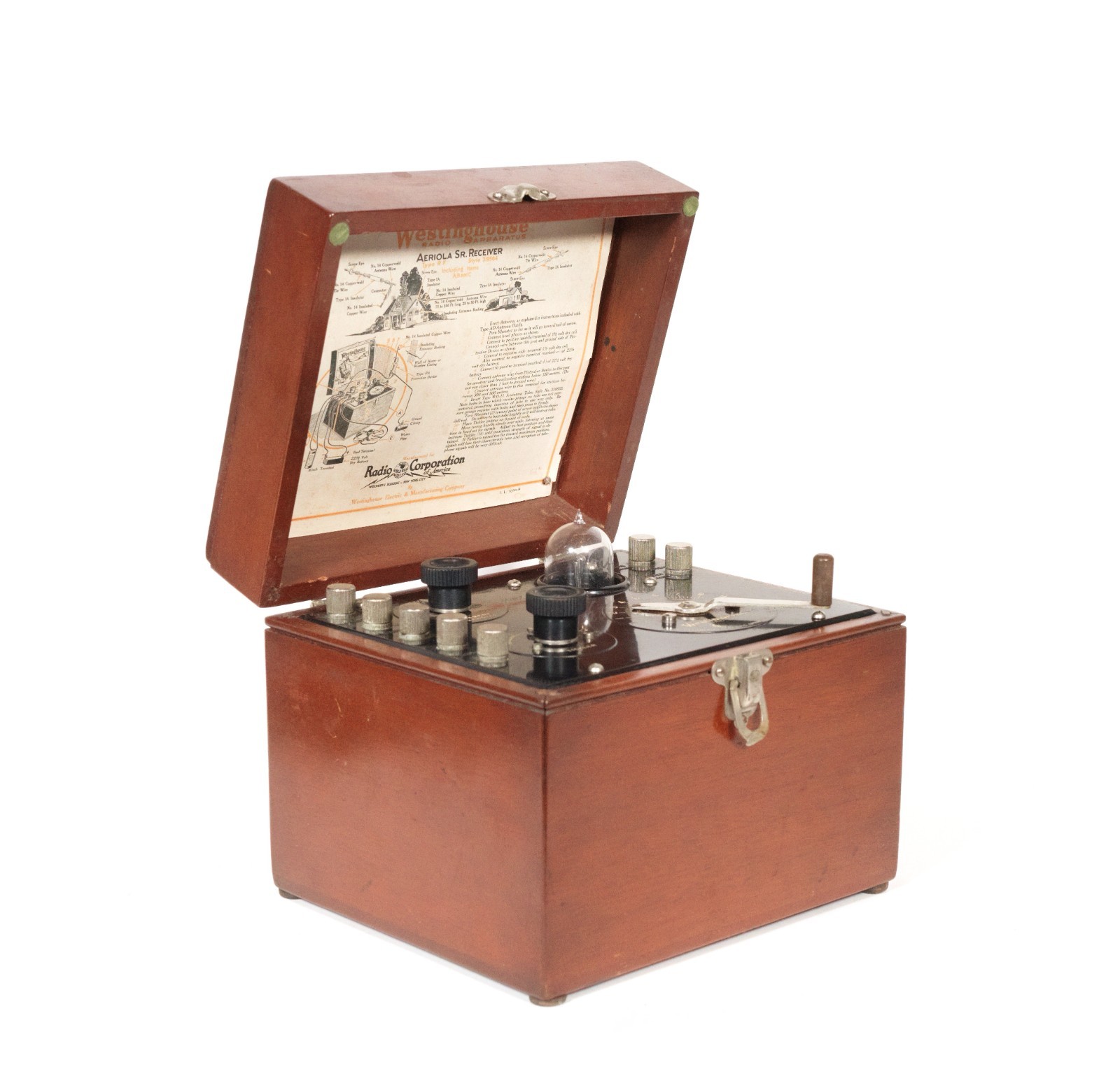 Mint, Working 1923 RCA Aeriola Sr. Radio w/Good Brass Base Tipped WD-11 In Box