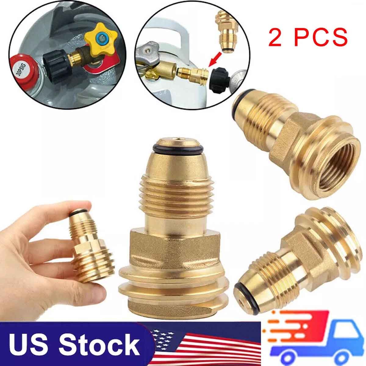 2 PACK Propane Tank Adapter Connector Converts POL LP Tank Valve to QCC1/Type1