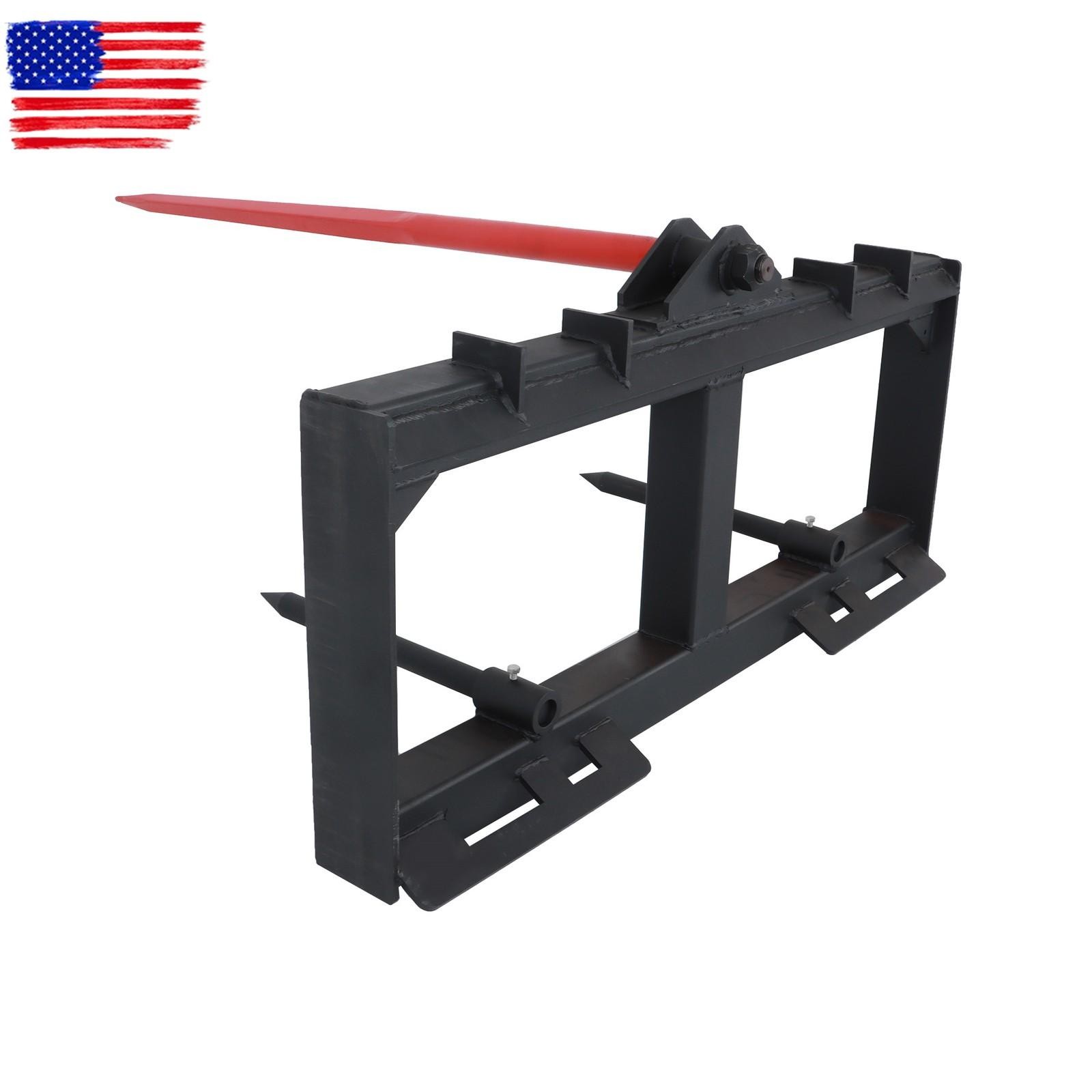Skid Steer 49" Hay Bale Spear Attachment Heavy Duty Tractor Bale Handling Hitch