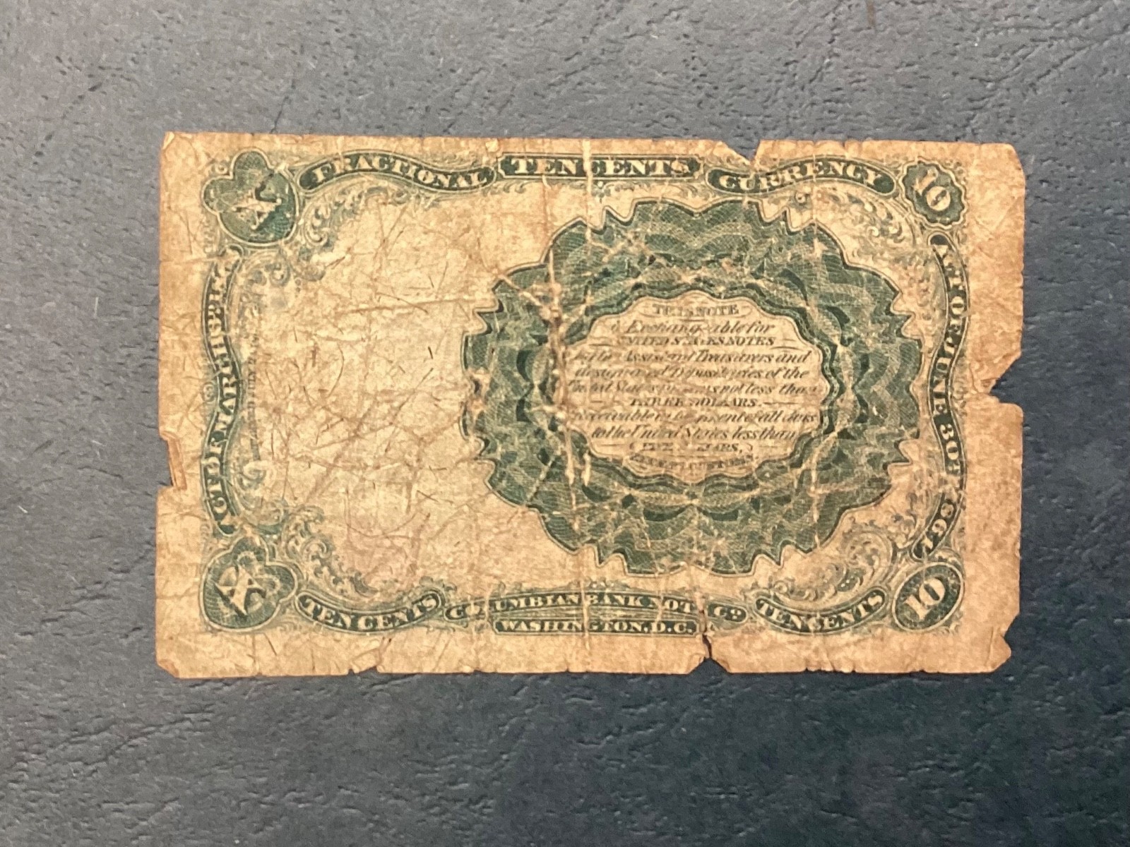 ~ TEN 10 CENTS FIFTH / 5TH ISSUE FRACTIONAL CURRENCY MEREDITH - FREE SHIPPING