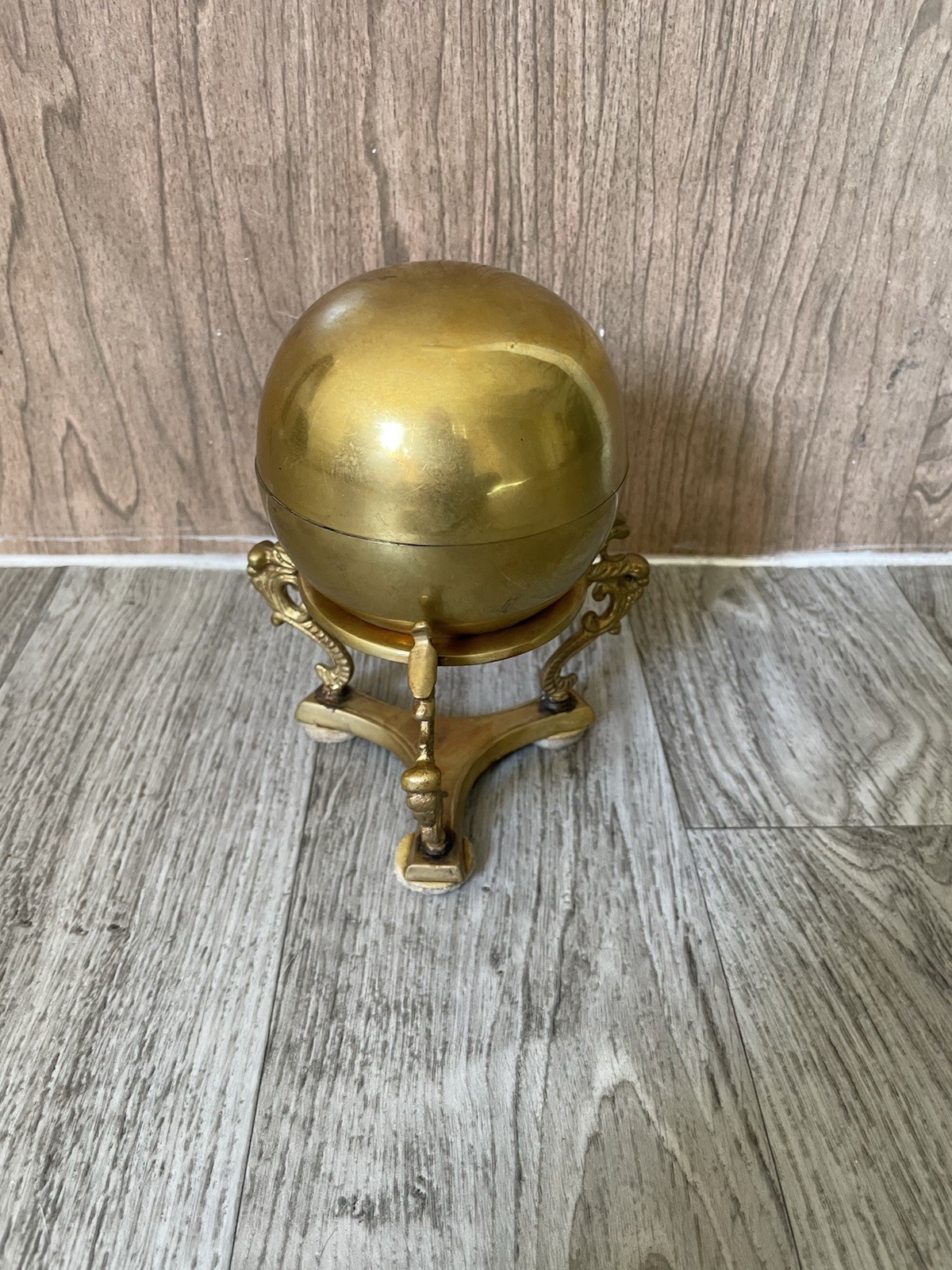 Vintage Decorative Solid Brass Inkwell