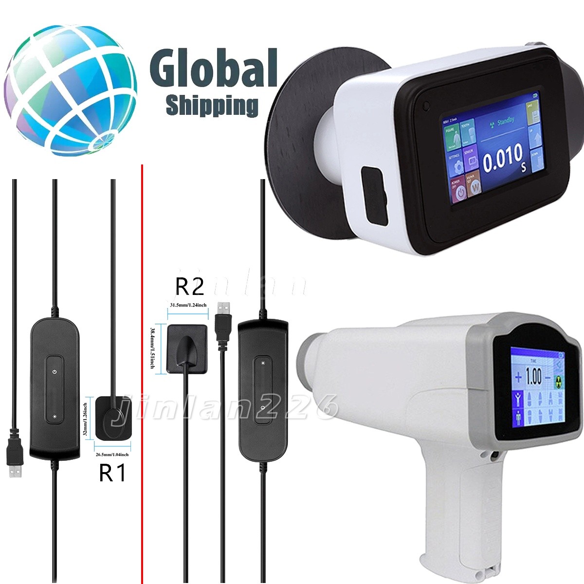 Dental X Portable Ray Digital Machine Rayos No Shield /Digital Sensor Size 1/2