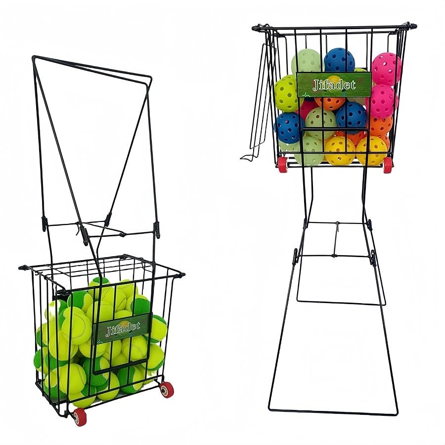 Metal Tennis Ball Pickleball Hopper 79 Whiffle Baseball Large Capacity + Pickup