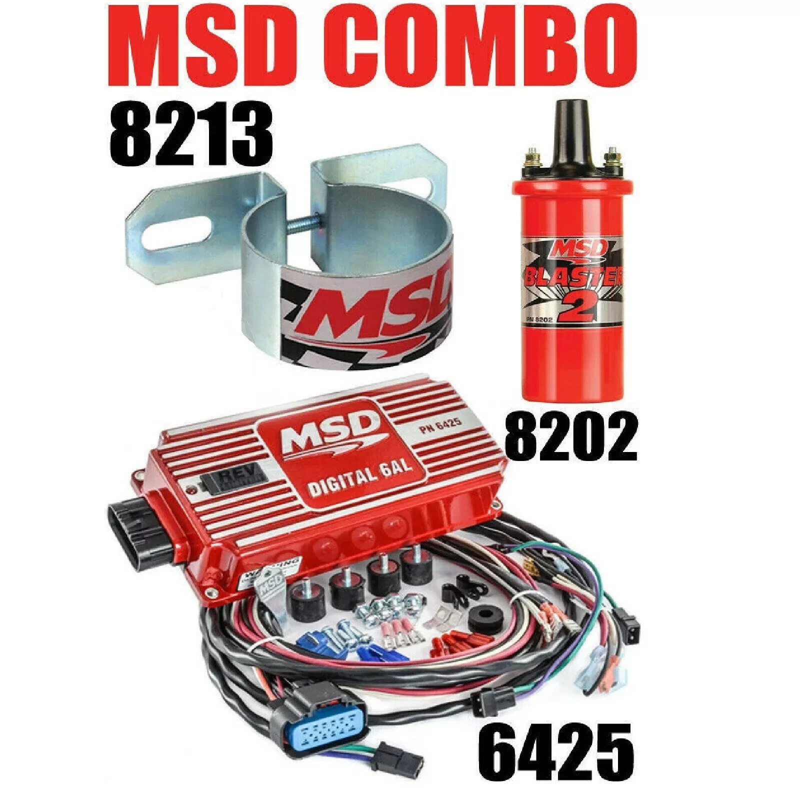 MSD 6AL Ignition Kit Digital Box 6425 Blaster 2 Coil 8202 Bracket 8213  455 SOLD