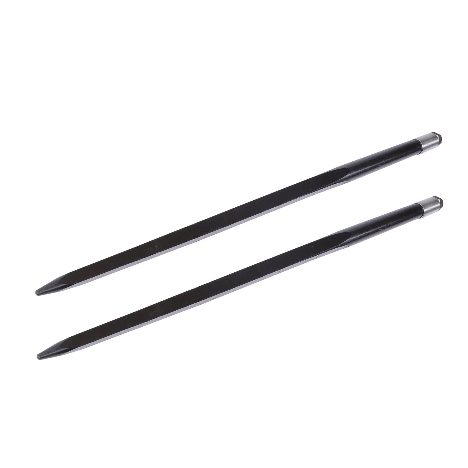 49in Hay Spike Bale Spear Fork for Tractor, Black, 2-Pack