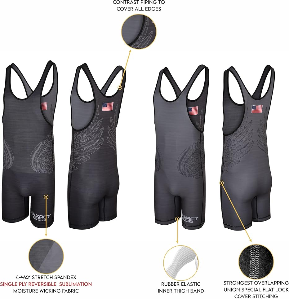 Exxact Sports Reversible Wrestling Singlet Single Ply - Youth Wrestling Singlet