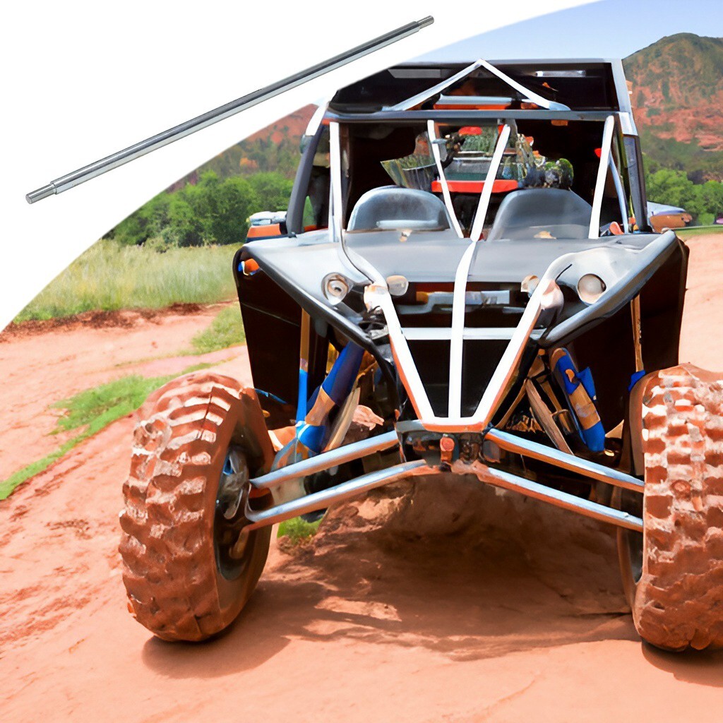 36" x 1" Steel Axle Rod with 3/4-16 Fine Thread and 1/4" Keyed Shaft for Go-Kart