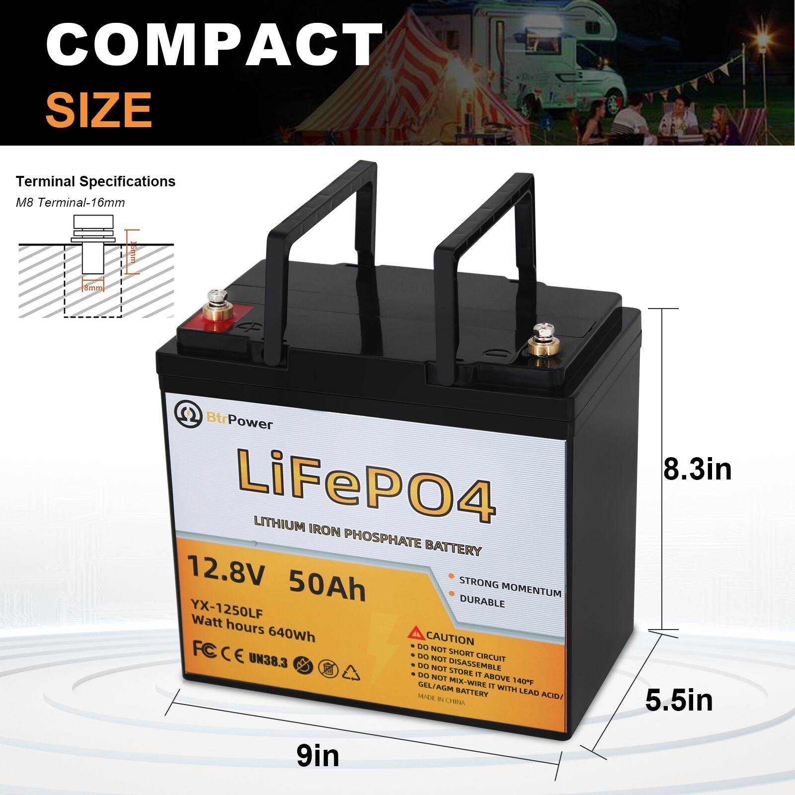 2 Pack Marine Lithium Battery Lifepo4 12v 50Ah Solar Batteries for Deep Cycle RV