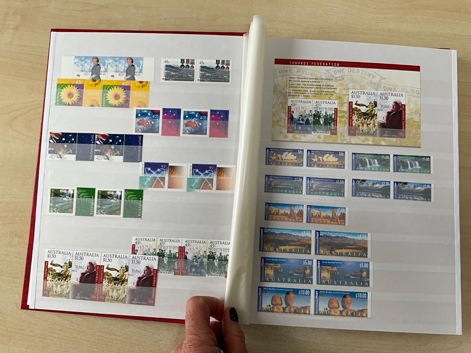 Australia Stamps 2002-2004 MNH Booklets Blocks Sets in 32 sided stock book #SA11