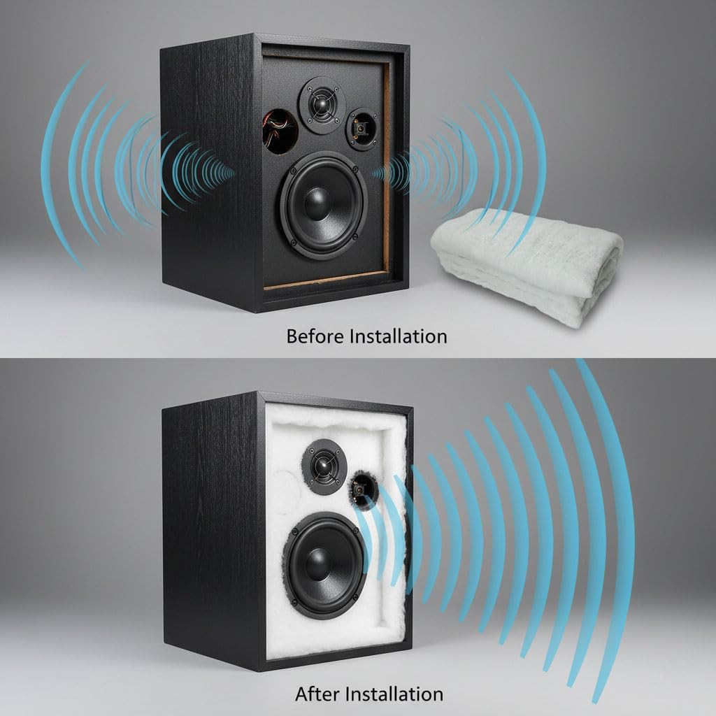 Speaker Insulation Polyester Fiber 110X100Cm Polyfill Subwoofer Stuffing Repairs