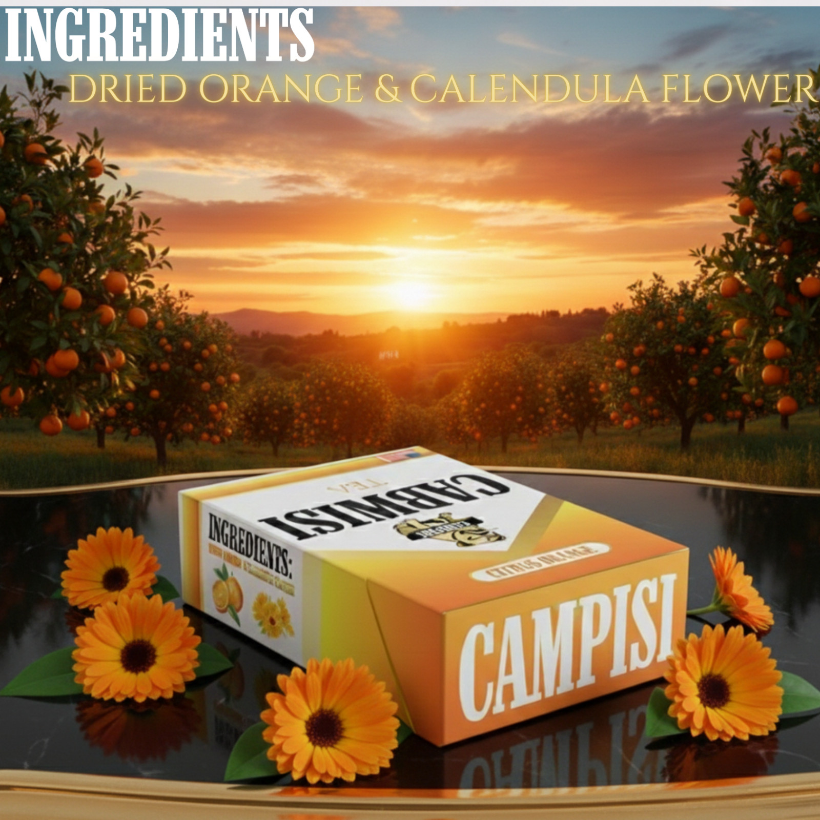 Campisi Citrus Orange Tea, Nicotine Free, Tobacco Free, Cessation aid, fruity