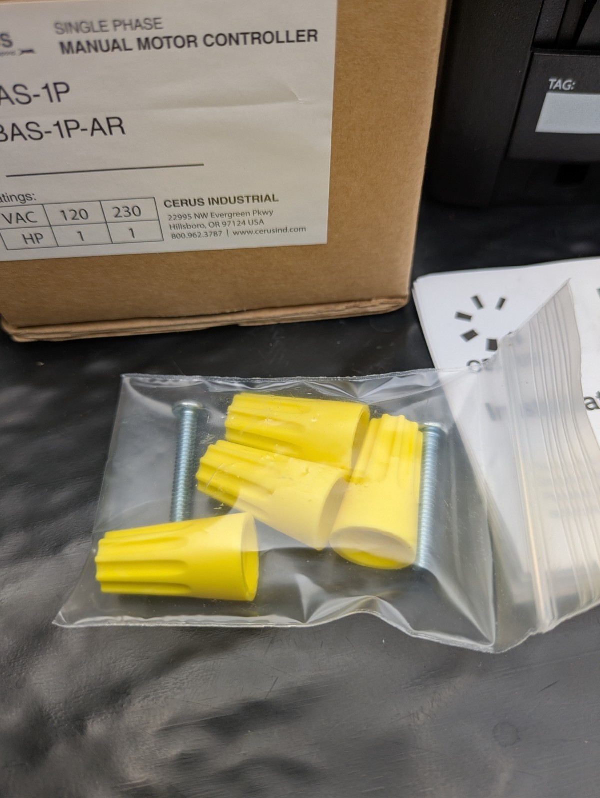 BAS-1P SINGLE PHASE BUILDING AUTOMATION MOTOR STARTER CERUS NEW IN BOX