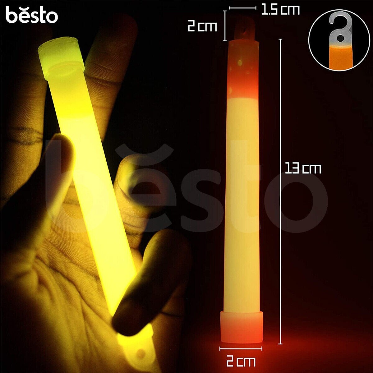 32 x Glow Sticks Party Pack Color Party Favors Safety Light 6 Inch Long
