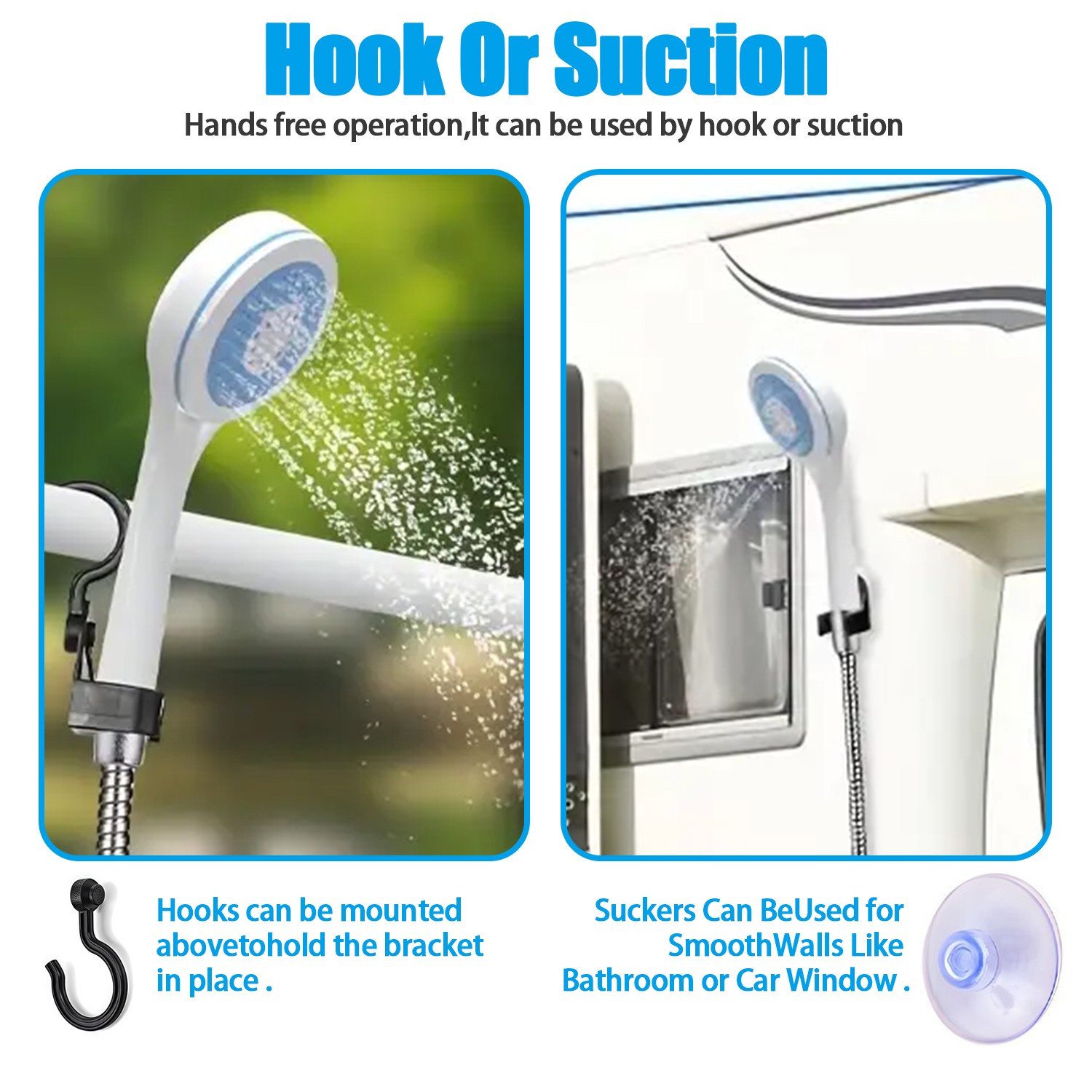 Portable Camping Shower Rechargeable Outdoor Camp Pump for Hiking Travel