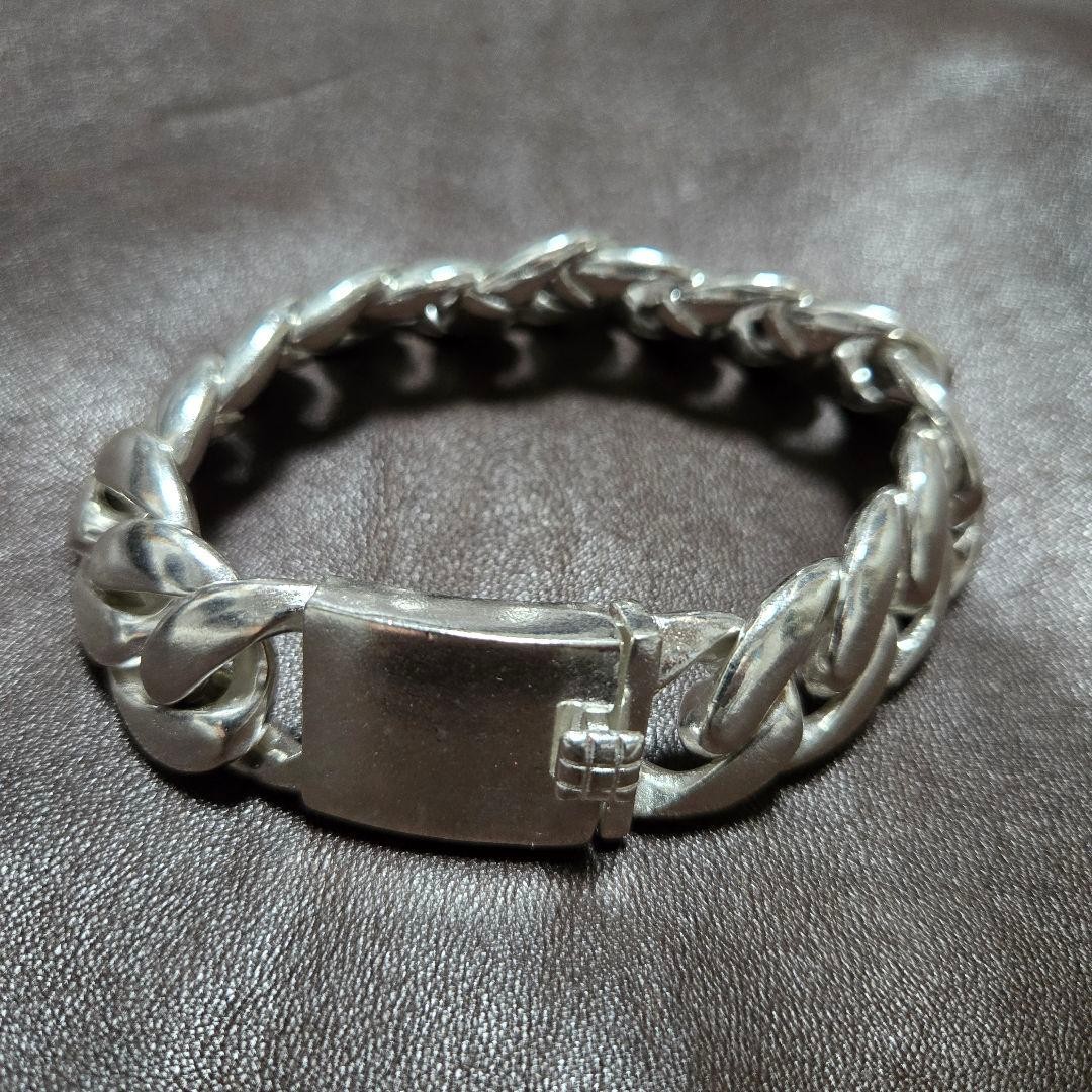 Vintage Silver 925 Thick Chain Bracelet 23cm Unisex Heavy Style
