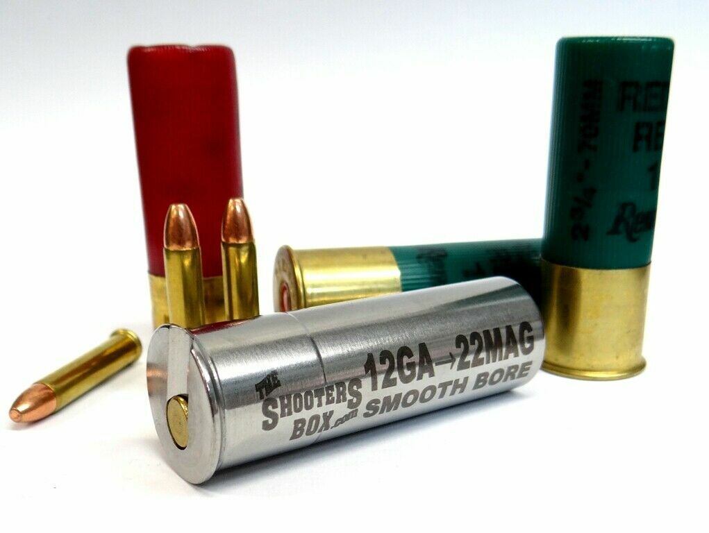 12GA to 22 Magnum SMOOTH BORE - Shotgun Adapter - Stainless - Free Ship & Case!